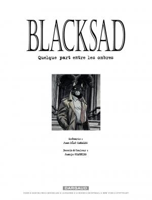 Blacksad 1 Quelque part entre les ombres simple (dargaud) photo 1