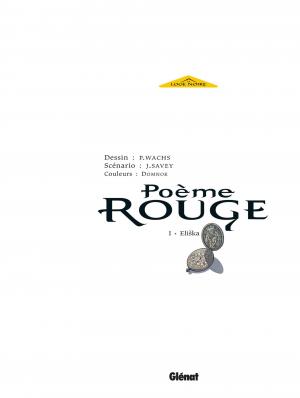 Poème rouge 1 Eliska simple (glénat bd) photo 2