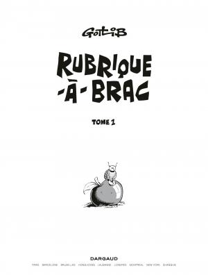 Rubrique-à-brac 1 Tome 1 Réédition 2003 (dargaud) photo 4