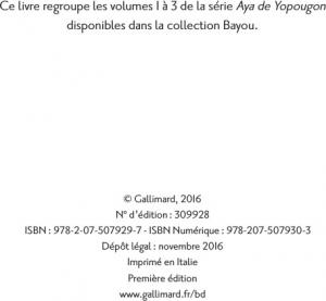 Aya de Yopougon 1 Intégrale T.01 à T.03 Intégrale 2016 (Gallimard manga) photo 3
