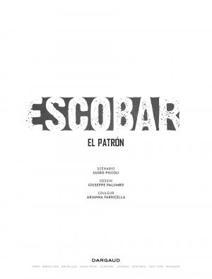 Escobar  El Patron simple (dargaud) photo 1
