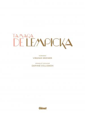 Tamara de Lempicka  Une femme moderne simple (glénat bd) photo 2