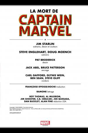 La mort de Captain Marvel   TPB Hardcover (cartonnée) - Marvel Graphic Novel (Panini Comics) photo 3